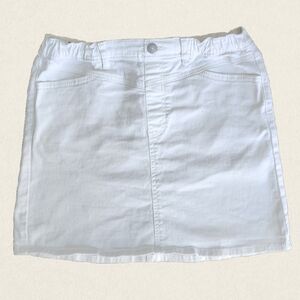 Classic White Denim Skirt